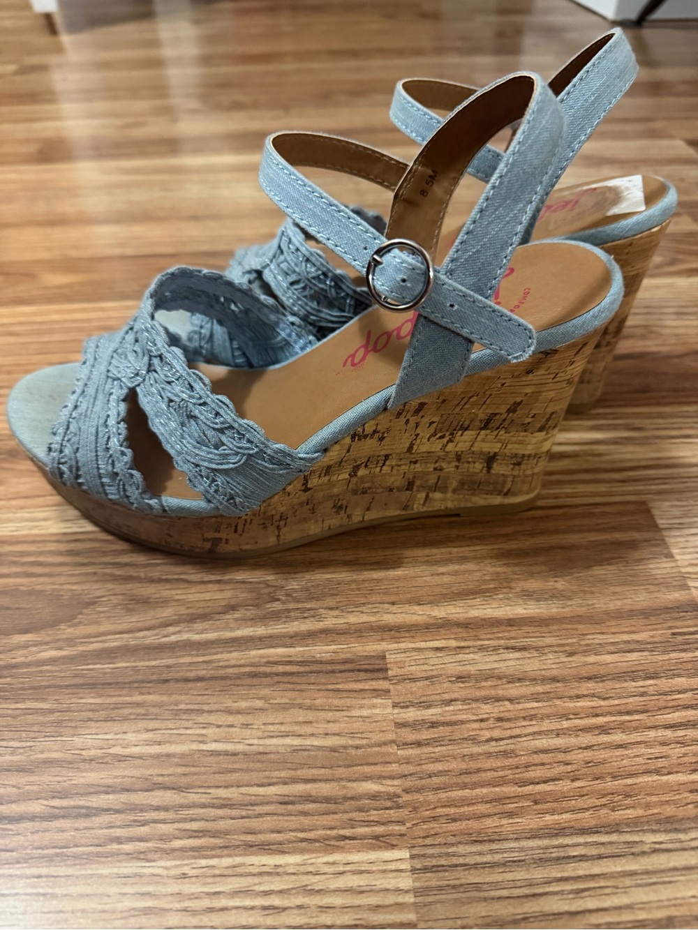 Jellypop blue Braided Wedge Sandals - Picture 2 of 4